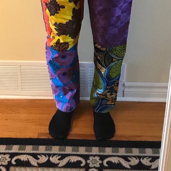 African Print Colourful Pants- Pockets! NWOT 3/$19 - Picture 10 of 11
